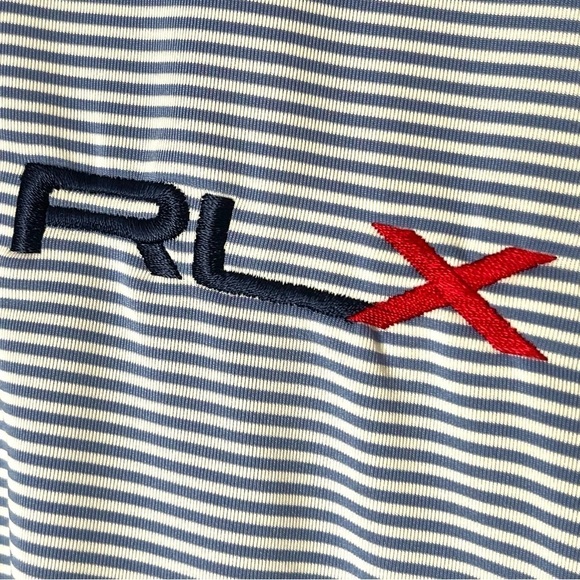 🔥 RLX Ralph Lauren Blue White Stripe Golf Polo S - Picture 4 of 8